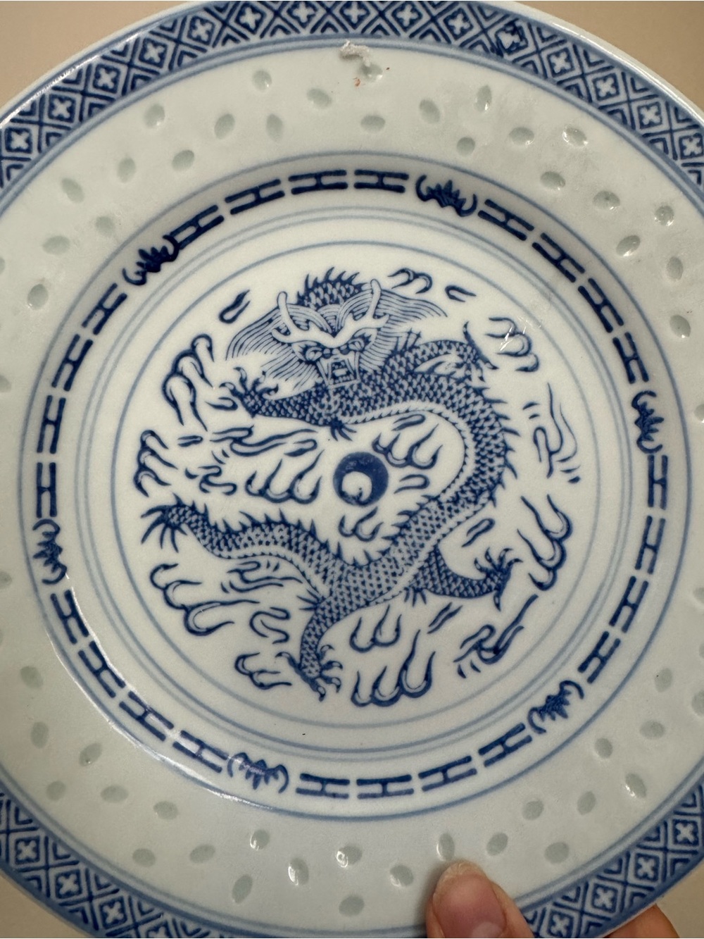 3 Jingdezhen Porcelain Dinner Plates 9” 6 Matching Porcelain Rice Bowls Dragon - Picture 4 of 16